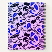 Lila, blaues und schwarzes Halloween-Sketch Notizblock (Rückseite)