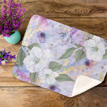 Lila blaues Vintages Blumenmuster-Aquarellskript Sherpadecke<br><div class="desc">Bleibe dich warm an und kuschle dich auf deinem Sofa mit dieser schönen, romantischen, Vintagen, blumengeschmückten Sherpa-Decke. Weiße, lila und blaue Aquarellfarben überlagern das goldene Drehbuch auf einem prächtigen, sanften, lila blauen, goldfarbenen Hintergrund. Erhältlich in 2 Größen: klein (30"x40") und mittel (50"x60"). Macht ein großartiges, hässliches Geschenk! WICHTIG: Wählen Sie...</div>