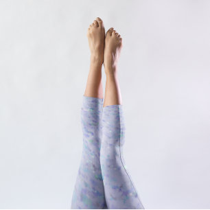 Lila blaues Wasser Capri Leggings