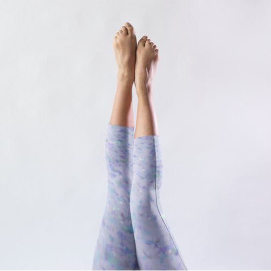 Lila blaues Wasser Capri Leggings