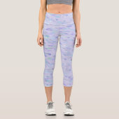 Lila blaues Wasser Capri Leggings (Vorderseite)
