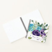 Lila blaues Wasserfarben Blumenrezept Notizblock (Innenseite)