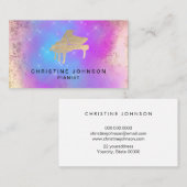 lila blaues Wasserfarben-Piano-Logo Visitenkarte (Vorne/Hinten)