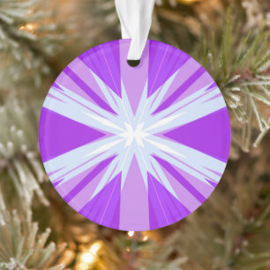 Lila Blaues Weiß Weihnachtsfest Sternexplosion Ornament