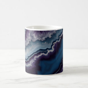 Lila blaues weißes Agate-Marmordesign Kaffeetasse