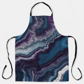 Lila blaues weißes Agate-Marmordesign Schürze (Vorderseite)
