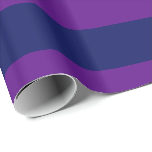 Lila, blaues XL-Streifen-Muster V Geschenkpapier (Rolleneckpunkt)