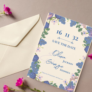 Lila blauflorale romantische Hochzeit retten das D