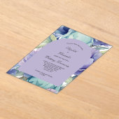 Lila blaugrüne Blumenarschenhochzeit Acryleinladungen (Ablage )