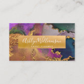 Lila blaugrünes, modernes Marmor-Aquarell Visitenkarte (Vorderseite)