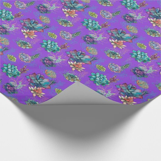 *~* Lila blaugrünes Muster Geschenkpapier (Ecke)