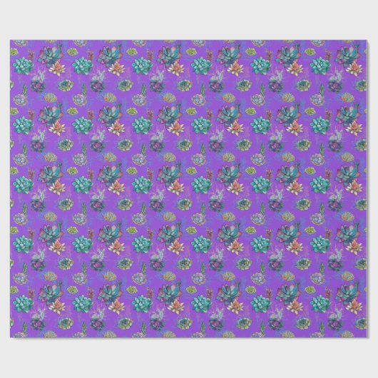 *~* Lila blaugrünes Muster Geschenkpapier (Flach)