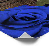 Lila bläuliche Rose Rustikale Hochzeit aus Holz Poster (Ecke)