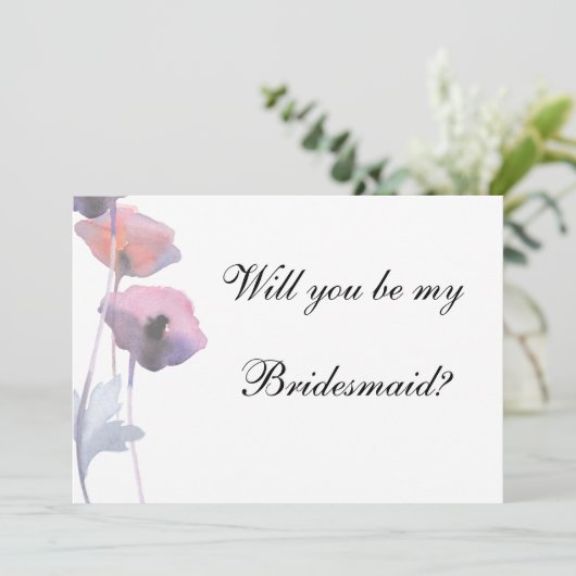 Lila Blaumohn als Überbrückungshilfe Einladung (Stehend Vorderseite)