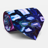 Lila-blaurosa-Agglomerate Krawatte (Gerollt)