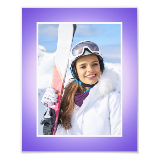 Lila-blaurosa Aura Gradient Border Fotodruck (Vorne)