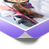 Lila Blaurosa Aura Gradient Foto Border Poster (Ecke)
