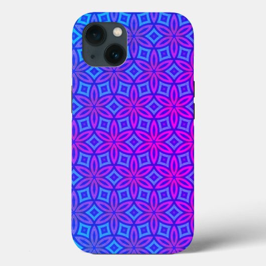 Lila-Blaurosa Kaleidoskop Muster Boho Case-Mate iPhone Hülle (Rückseite)