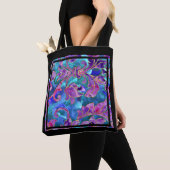 Lila Blaurosa Wasserfarbe Damask Tasche (Von Nahem)