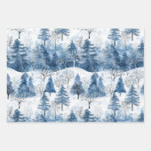 Lila Blauschneewinterbäume Geschenkpapier Set (Vorderseite 3)