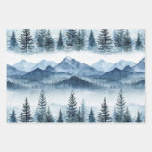 Lila Blauschneewinterbäume Geschenkpapier Set (Vorderseite 2)