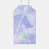 Lila, blautürkise Dragonfly-Geschenkmarke Geschenkanhänger (Rückseite)