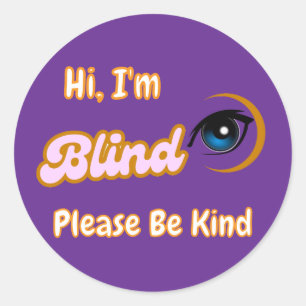 lila blindes Symbol Runder Aufkleber