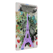 Lila Bling Eiffel Tower Mini Klemmbrett (Schrägansicht)