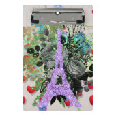 Lila Bling Eiffel Tower Mini Klemmbrett (Vorderseite)