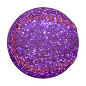 Lila Bling Girly Glam Funkelnd Baseball (Vorderseite Links)