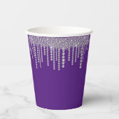 Lila Bling Girly Sparkle Pappbecher (Vorderseite)