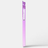 Lila Bling Luxury Sparkle Glitzer Monogram Case-Mate iPhone Hülle (Rückseite / Links)