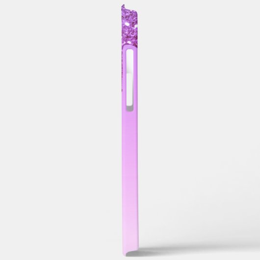 Lila Bling Luxury Sparkle Glitzer Monogram Case-Mate iPhone Hülle (Rückseite / Links)