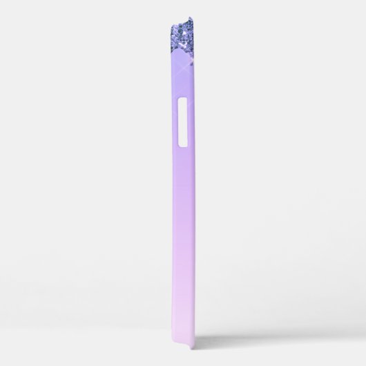 Lila Bling Luxury Sparkle Glitzer Monogram Case-Mate iPhone Hülle (Rückseite / Rechts)