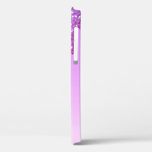 Lila Bling Luxury Sparkle Glitzer Monogram Case-Mate iPhone Hülle (Rückseite / Links)