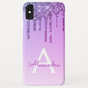 Lila Bling Luxury Sparkle Glitzer Monogram Case-Mate iPhone Hülle