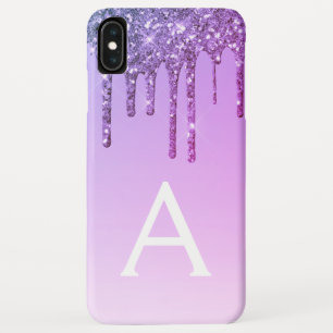 Lila Bling Luxus Sparkle Glitzer Monogramm Case-Mate iPhone Hülle