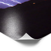 Lila Blitz in einem nächtlichen Donnersturm Fotodruck (Ecke)