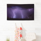Lila Blitz in einem Nachtwüsten-Gewitter Banner (Insitu)