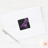 Lila Blitz Quadratischer Aufkleber (Umschlag)