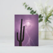 Lila Blitz und Kakteen, AZ Postkarte (Stehend Vorderseite)