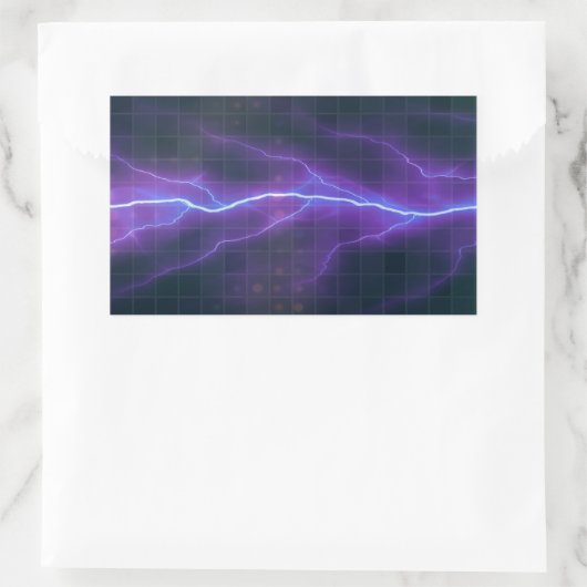 Lila Blitze Rechteckiger Aufkleber (Tasche)