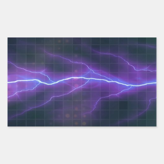 Lila Blitze Rechteckiger Aufkleber (Vorderseite)