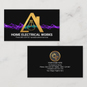Lila Blitzer-Gold-Bulb-Zuhause-Elektriker Visitenkarte (Vorne/Hinten)