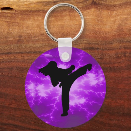 Lila Blitzgerät für Kampfkunst Schlüsselanhänger (Vorderseite)