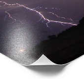 Lila Blitzschläge Fotodruck (Ecke)