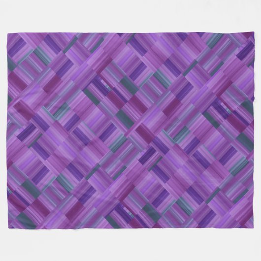 Lila Blockdesign Fleece Blanken (Vorderseite (Horizontal))