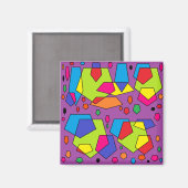 lila Blöcke Magnet (Vorderseite/Rückseite)