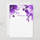 Lila Blogs Wasserfarbe Brautparty CUSTOM Dankeskarte (Vorderseite)