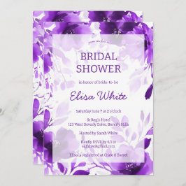 Lila Blogs Wasserfarbe Brautparty CUSTOM Einladung